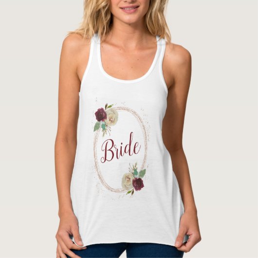 Débardeur Mistletoe Manor Rose Or Oval Floral Frame Mariée (Devant)