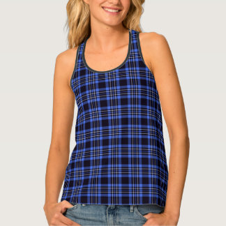 Débardeur Motif carreaux tartan bleu foncé