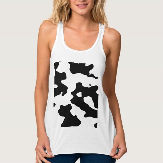 Débardeur Motif de vache noir et blanc (Devant)
