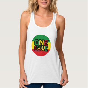 Débardeur One Love, Reggae design avec des couleurs reggae