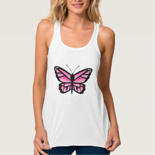 Débardeur Papillon Rose Illustration de Dessin Animé Mignonn