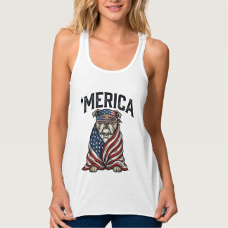 Débardeur Patriotic Bulldog 'Merica Vintage Vector Shirt Des
