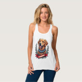 Débardeur Patriotic Golden Retriever Americana Art Tee 2 (Devant entier)