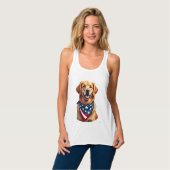 Débardeur Patriotic Golden Retriever Vintage Engraving Shirt (Devant entier)