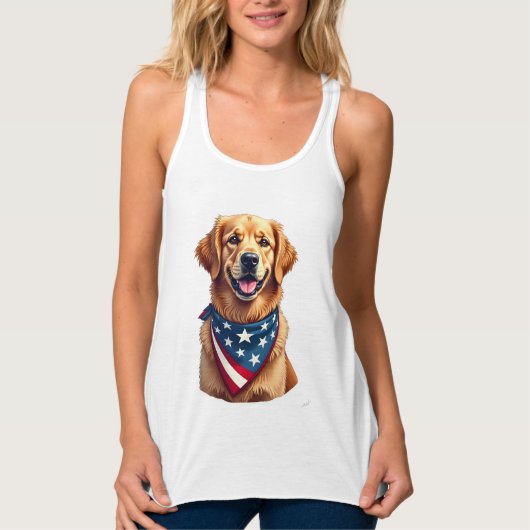 Débardeur Patriotic Golden Retriever Vintage Engraving Shirt (Devant)