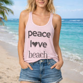 Débardeur Peace Love Beach Graphic - Coastal Life Scoop Neck