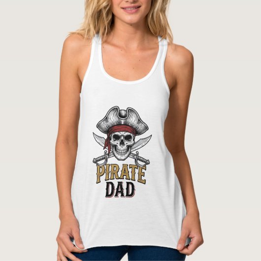 Débardeur Pirate Dad Skull Sword Vintage Engraving Shirt_1 (Devant)
