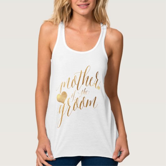 Débardeur PixDezines Mère du Groom/Faux Gold Script (Devant)