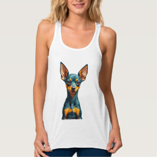 Débardeur Portrait de Pinscher Miniature Vintage Coloré Grav