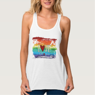 Débardeur Pride Love Heart Parties scintillant Rainbow Nom p