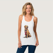 Débardeur Proud American Golden Retriever Vintage Tee 4 (Devant entier)