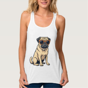 Débardeur Pug vintage faisant le dab avec des lunettes de so