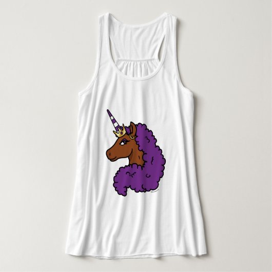 Débardeur Purple Afro Unicorn (Design devant)