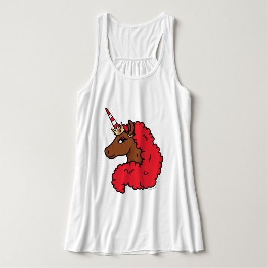 Débardeur Red Afro Unicorn (Design devant)