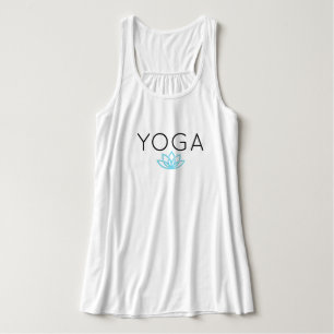 Débardeur Réservoir simple bleu de Lotus de yoga