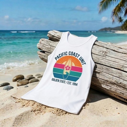 Débardeur Retro 90s Beach Apparel - Pacific Coast Surf Tank 