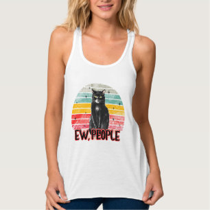 Débardeur Retro Vintage Chat Noir Ew