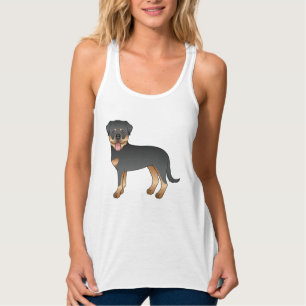Débardeur Rottweiler noir et feu Chien de dessin animé migno