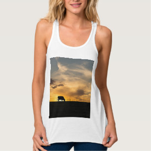 Débardeur Silhouette de vaches au coucher du soleil