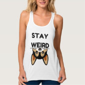 Débardeur Stay Weird Funny Boston Terrier Cartoon Dog (Devant)