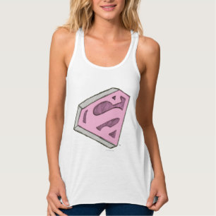 Débardeur Supergirl a esquissé le logo rose