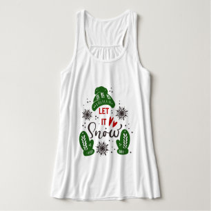 Débardeur T-shirt avec citation de Noël tendance 'Laissez-le