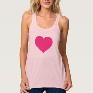 Débardeur T-shirt coeur rose chaud