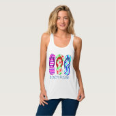 Débardeur T-SHIRT d'ÉTÉ, HEURE d'ÉTÉ, plage svp (Devant entier)