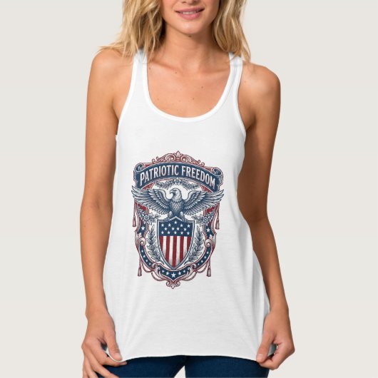 Débardeur T-shirt graphique vectoriel de style de drapeau de (Devant)