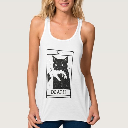 Débardeur Tarot Card Black Cat Shirt – Tarot Death Tee, Witc (Devant)