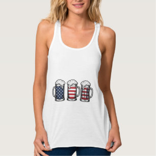 Débardeur Tasses à bière patriotiques Vintage Vector Design