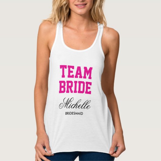 Débardeur Team Bride tank tops with bridesmaid's name (Devant)