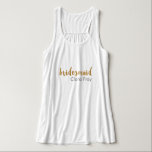 Débardeur texte de la carte mère<br><div class="desc">Elégant et clair faux or bridesmaid design. Vous pouvez customiser la conception en modifiant la couleur de l'arrière - plan,  en ajoutant un nom ou tout autre texte.</div>