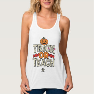 Débardeur Trick Or Teach Halloween Professeur Vintage Vector
