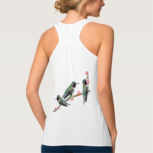 Débardeur Trois colibris perchés sur une branche Floss Silt (Dos)