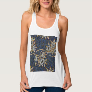 Débardeur Tulipe Saules Motif Bleu Floral de William Morris