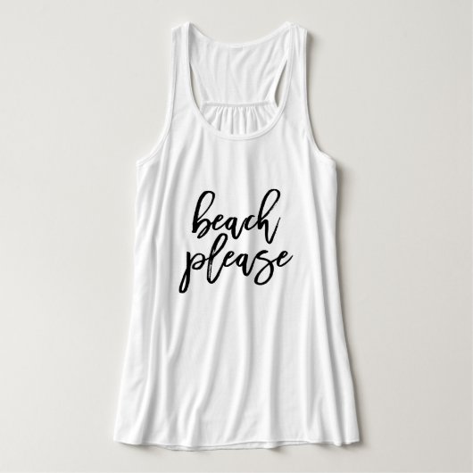 Débardeur Typographie de script "Plage S'il vous plaît" (Design devant)