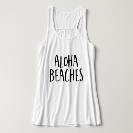 Débardeur Typographie de script tendance "Plages Aloha" (Design devant)