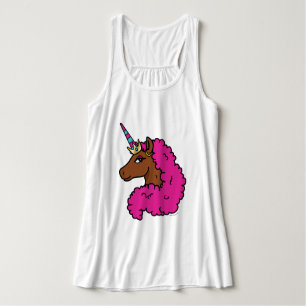 Débardeur Unicorne Afro Rose Chaud