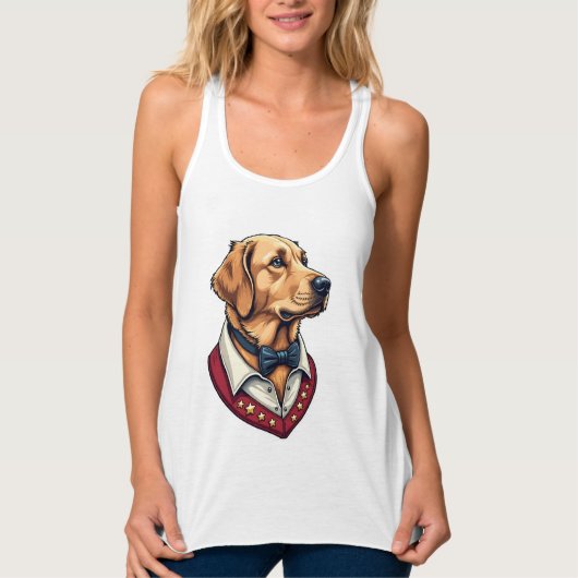 Débardeur USA Golden Retriever Vintage Patriotic Dog Shirt (Devant)