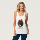 Débardeur Vintage Cat Dad Retro Cat Lover Shirt Design_1 (Devant entier)