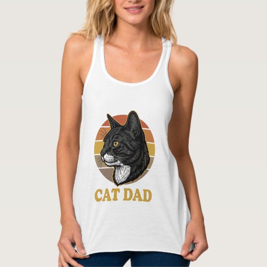 Débardeur Vintage Cat Dad Retro Cat Lover Shirt Design_1 (Devant)