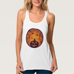 Débardeur Visage de citrouille et araignée de la lanterne de