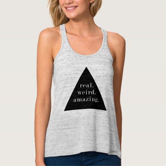 Débardeur vrai. étrange. stupéfier. - Réservoir de Racerback (Devant)
