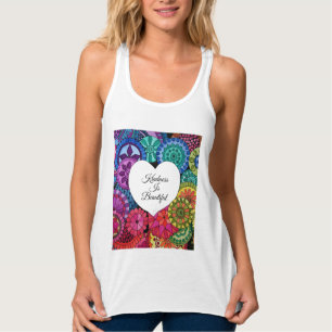 Débardeur Watercolor Rainbow Mandala With Heart