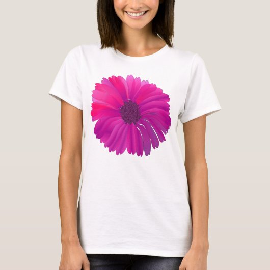Débardeurs et T-shirts roses de fleur (Devant)