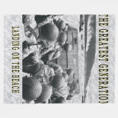 DÉBARQUEMENT SUR LA PLAGE Couvertures en toison (Devant (Horizontal))