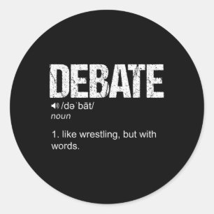 Debat als een kruiper, maar met woorden ronde sticker