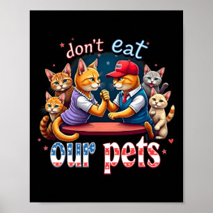 Debat Het eten van de honden Kat Eet onze huisdier Poster
