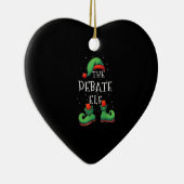Debat over Elf Funny Matching Family Kerstpyjama Keramisch Ornament (Rechts)